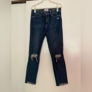 Paige Hoxton Ankle Stretchy Distressed Ripped Knee Skinny Jeans
